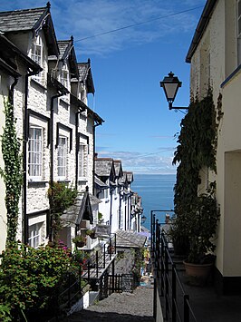 De steile hoofdstraat van Clovelly