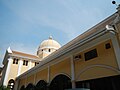 Church side view showing the dome