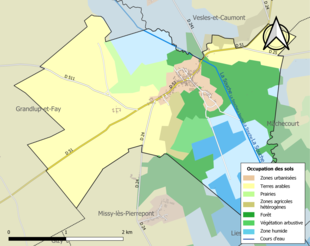 Carte en couleurs pr��sentant l'occupation des sols.