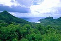 Ua Pou, Blick auf die Bucht von Hakahau