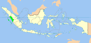 Map showing West Sumatra within Indonesia