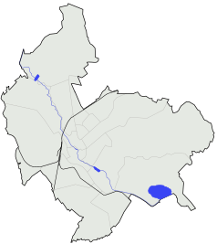 Mapa konturowa Koszalina, w centrum znajduje się punkt z opisem „Politechnika Koszalińska”