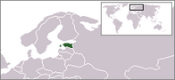 A map showing the location of Estonia