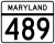 Maryland Route 489 marker