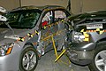 Side-impact crash test of a 2002 Dodge Ram 1500 striking a 2004 Honda Accord mid-size sedan