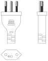 Diagram of the a Brazilian NBR 14136 plug with insulated pins.