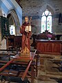 Chapelle de Lothéa : statue de saint Théa (sur son brancard de procession).