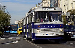 Ikarus 180-as busz a vonalon