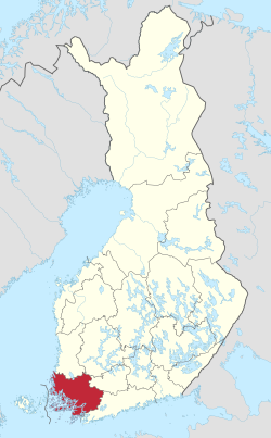 Location of Finlanda Jugperëndimore