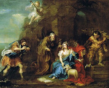 Ferdinand, Prospero, Miranda et Caliban William Hogarth