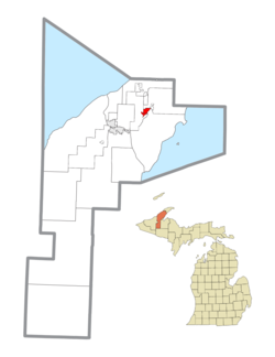 Location within Houghton County