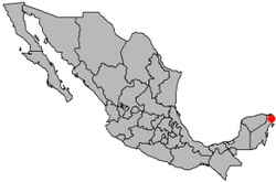 Location of Cancún