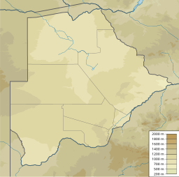 Location of Lake Ngami in Botswana.