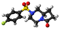 Ball-and-stick model of unifiram