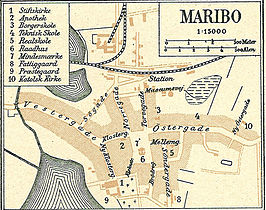 Kaart van 1900 over Maribo