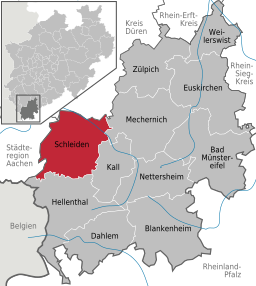 Läget för staden Schleiden i Kreis Euskirchen