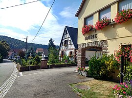 The town hall and surroundings in Zittersheim