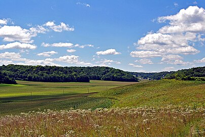 Looking southwest, along the southeast side of the ridge