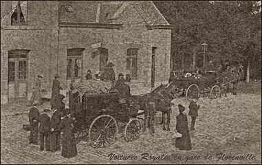 The royal carriages in front of Florenville railway station