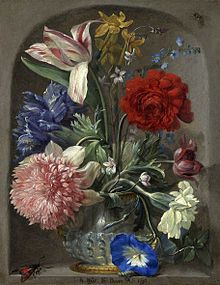 Johann Rudolf Byss, Fleurs dans une niche de pierre, 1693