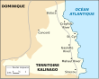 Carte du Territoire Kalinago (île de la Dominique).