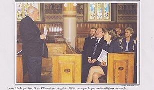 Mgr Denis Clément accueille le député, la ministre, le maire, 1998