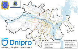 Dneprin oikealla rannalla, sivujoki Samaran liittymäkohdassa sijaitseva Samaran piiri (aluenumero 8) käsittää Dnipron itäisimmän osan.