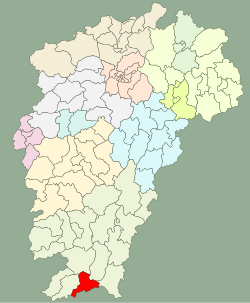 Location in Jiangxi