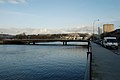 Em primeiro plano a Ponte Santiago, atrás dela, a Ponte dos Tirantes.