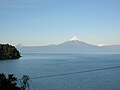 A view of the Osorno volcano from across the lake