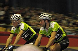 Dimitri De Fauw (rechts) tijdens de Zesdaagse van Vlaanderen-Gent (2008)