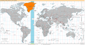 Carte du fuseau horaire.