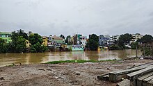 Budameru overflowing near Ayodhya Nagar