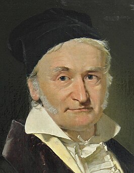 Carl Friedrich Gauß omstreeks 1840 op een portret door Christian Albrecht Jensen