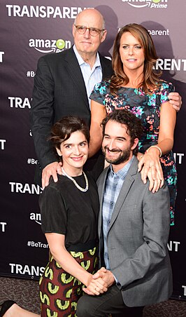 Jeffrey Tambor, Amy Landecker, Jay Duplass en Gaby Hoffmann (2015)