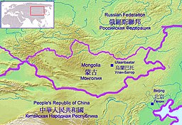 The Gobi Desert terletak dalam wilayah Republik Rakyat China dan Mongolia.