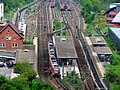 Bahnhof Herrenberg, vom Turm der Stiftskirche gesehen