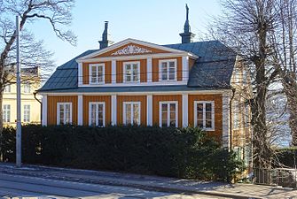 Lilla Berga, fasad mot Djurgårdsvägen.