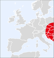 Saturnia (Eudia) spini (distribuzione) (Saturniinae)