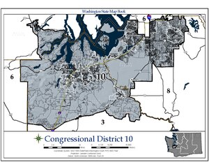 10-й избирательный округ штата Вашингтон на карте