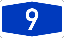 Bundesautobahn 9 number.svg