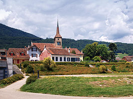 Concise village and church of Saint-Jean Baptiste