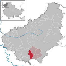 Läget för kommunen Grossbartloff i Landkreis Eichsfeld