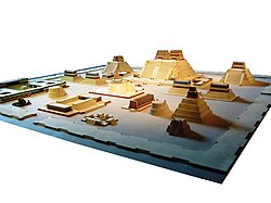 Model templja v središču Tenochtitlana v Museo Nacional de Antropología