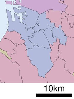 南旅篭町西の位置（堺市内）