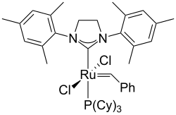 Structuurformule van Grubbs' katalysator - 2e generatie