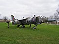 En RAF Harrier GR3 utstilt i Bletchley Park, England