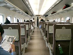 Shinkansen innen, von hinten