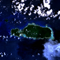 Vue de Rotuma par Landsat 7.