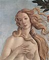 Detalhe da figura de Vênus em O Nascimento de Vênus, de Sandro Botticelli, por volta de 1484-1486